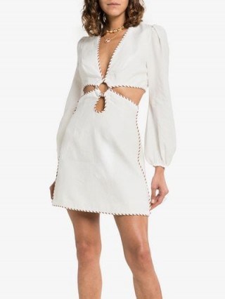 Zimmermann Corsage White Cut-Out Mini Dress ~ retro party look - flipped
