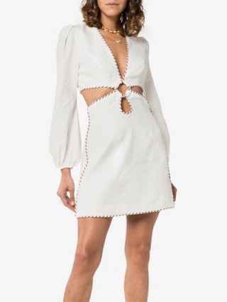 Zimmermann Corsage White Cut-Out Mini Dress ~ retro party look