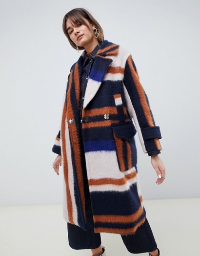 ASOS DESIGN brushed checked coat – colour block coats