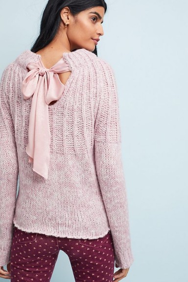 MOTH Bow-Backed Jumper in Lavender | chunky feminine knitwear