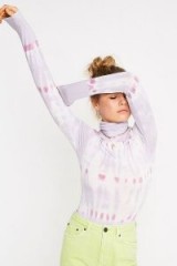 UO Lilac Tie-Dye Funnel Neck Top | Urban Outfitters fashion
