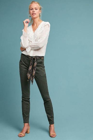 Anthropologie Jefferson Slim Utility Trousers in Holly | green pants