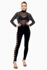 TOPSHOP Black Cut Out Joni Jeans in Black ~ glamorous skinny denim