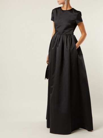 ROCHAS Black duchess satin gown ~ effortless event elegance - flipped