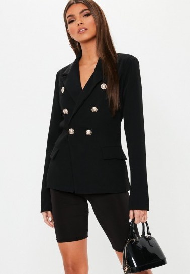 MISSGUIDED black military blazer ~ chic jacket - flipped