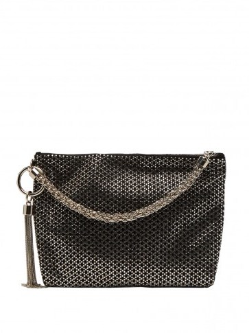 JIMMY CHOO Callie black crystal embellished bag ~ luxe evening accessory - flipped