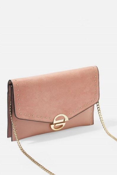 Topshop Candice Clutch Bag in Blush | light pink flap bags - flipped