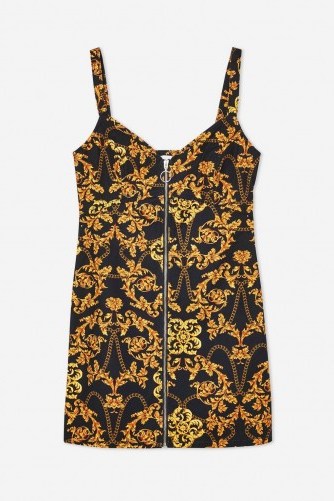 Topshop Chain Print Black Denim Dress | baroque prints - flipped