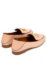 CHLOÉ Chloé collapsible-heel leather loafers pink – luxury weekend mules