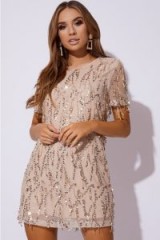 DANI DYER GOLD TASSEL SEQUIN T SHIRT DRESS – luxe style going out fashion