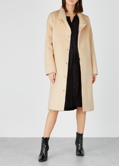 EILEEN FISHER Cream alpaca-blend coat ~ luxe coats - flipped