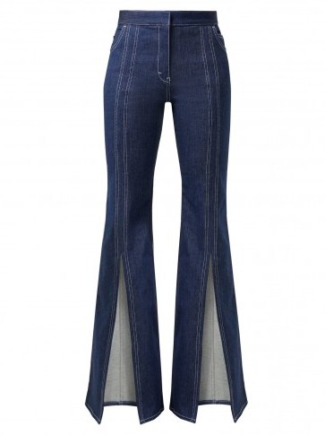 CHLOÉ High-rise open-leg flared jeans – front splits – vintage style denim - flipped