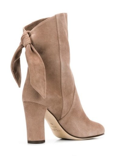 JIMMY CHOO Malene boots in stone | light brown back knot boot - flipped