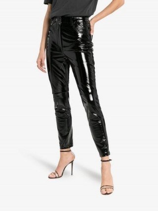 Ksubi Dreams Patent Leather Trousers in Black | high shine pants - flipped