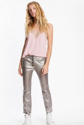 ZADIG & VOLTAIRE LONDON METAL PANTS ~ metallic leather trousers - flipped