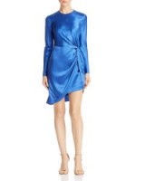 Michelle Mason Silk Twist-Waist Mini Dress in periwinkle ~ blue asymmetric party dress