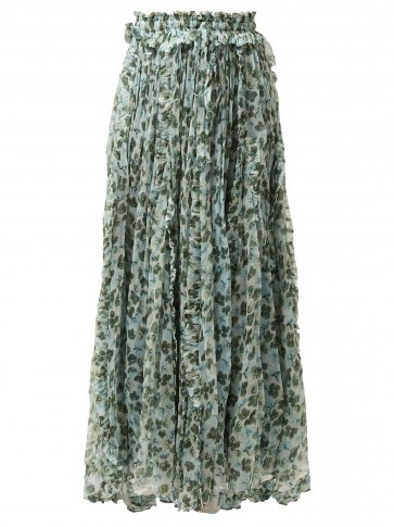 LEE MATHEWS Nina godet floral-print silk skirt - flipped