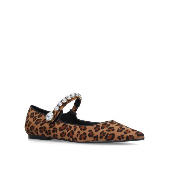 MISS KG NOA Leopard Print Embellished Flat Shoes in tan combination