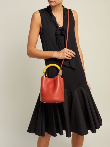 MARNI Pannier red leather bucket bag