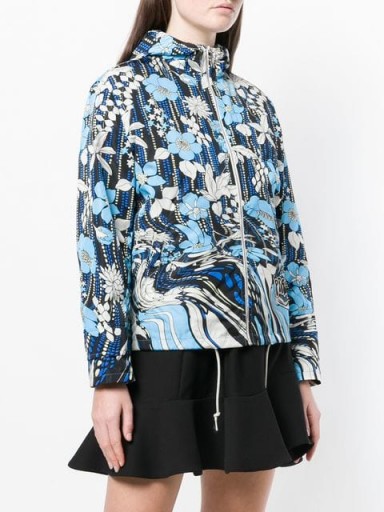 PRADA floral print windbreaker jacket in turchese ~ casual blue designer jackets