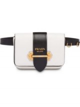 PRADA Cahier black and white leather belt bag ~ luxe accessory