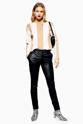 TOPSHOP Premium Black Leather Trousers - flipped