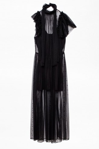 Zadig & Voltaire RULLE MESH DRESS in black tulle ~ party glamour - flipped