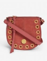 SEE BY CHLOE Grommet leather saddle bag in Rusty Pink
