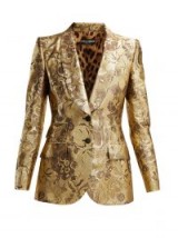 DOLCE & GABBANA Single-breasted gold floral-jacquard blazer ~ luxe Italian clothing