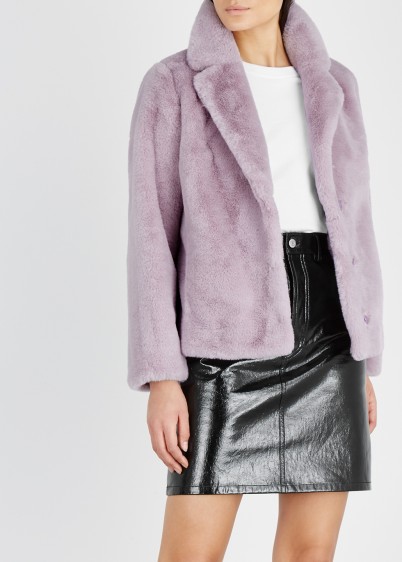 STAND Mariska lavender faux fur jacket ~ luxe lilac jackets