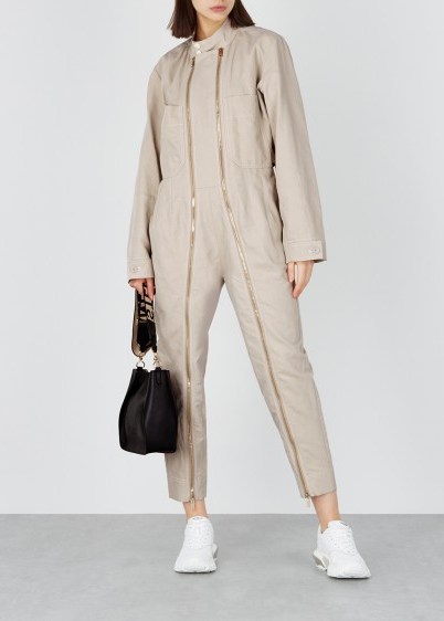 STELLA MCCARTNEY Alma sand twill jumpsuit ~ contemporary clothing - flipped