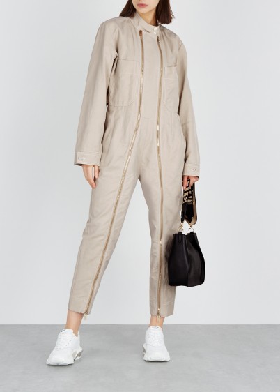 STELLA MCCARTNEY Alma sand twill jumpsuit ~ contemporary clothing