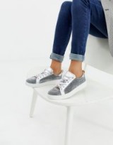 Ted Baker silver sparkle trainers – sports luxe shoes