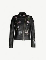 TEMPERLEY LONDON Ryder embroidered black leather jacket ~ luxe floral biker