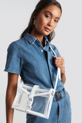Astrid Olsen x NA-KD Transparent Crossbody Bag White | clear handbags - flipped
