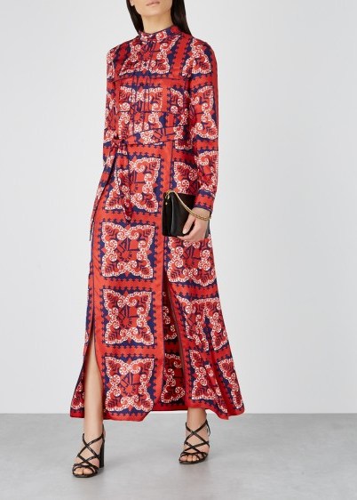 VALENTINO Floral-print silk twill shirt dress ~ effortless elegance - flipped