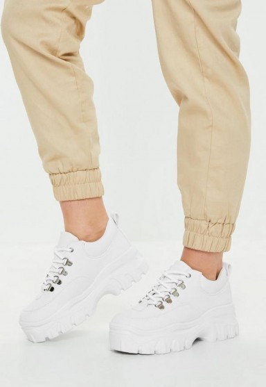 MISSGUIDED white super chunky sole trainers – sporty footwear