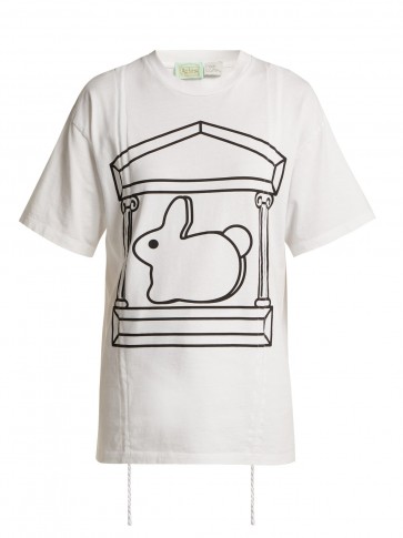 HILLIER BARTLEY X Aries short-sleeved bunny print white cotton T-shirt