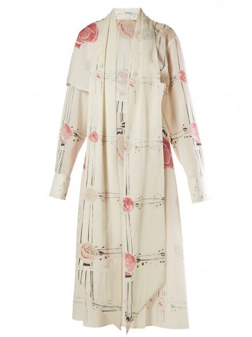 LOEWE X Charles Rennie Mackintosh ivory rose-print dress - flipped
