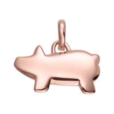 MONICA VINADER Chinese Zodiac Bessie The Pig Pendant Charm 18ct Rose Gold Vermeil on Sterling Silver | cute necklace charms | animal pendants - flipped