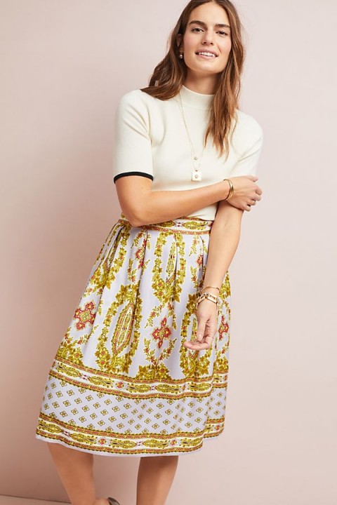 Maeve Echarpe Skirt in Lilac | pretty floral print skirts