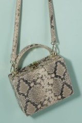 Street Level Luanna Snake-Effect Bag in Brown Motif | reptile print box bags