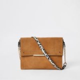River Island Beige leather animal print under arm bag | brown handbags