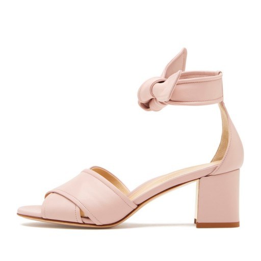 Marion Parke BELLA ANKLE-WRAP BLOCK HEELS in Pale-Pink | luxe sandals - flipped