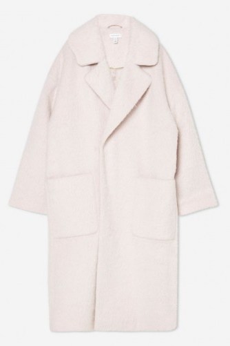 Topshop Blush Brushed Coat | luxe style winter coats - flipped