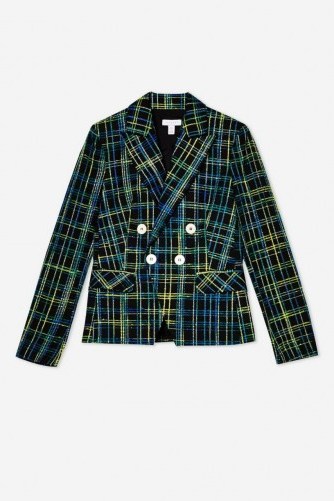 TOPSHOP Boucle Checked Jacket – tweed jackets - flipped