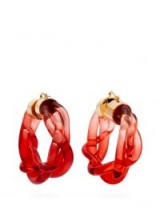 MARNI Braided-perspex hoop earrings in red ~ large ombre hoops
