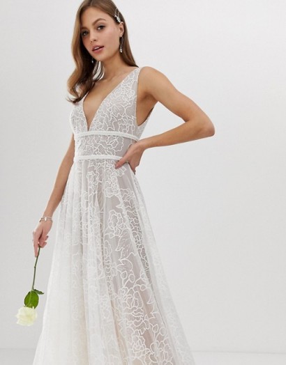 Bronx & Banco Emily embellished bridal gown blush – feminine wedding dresses