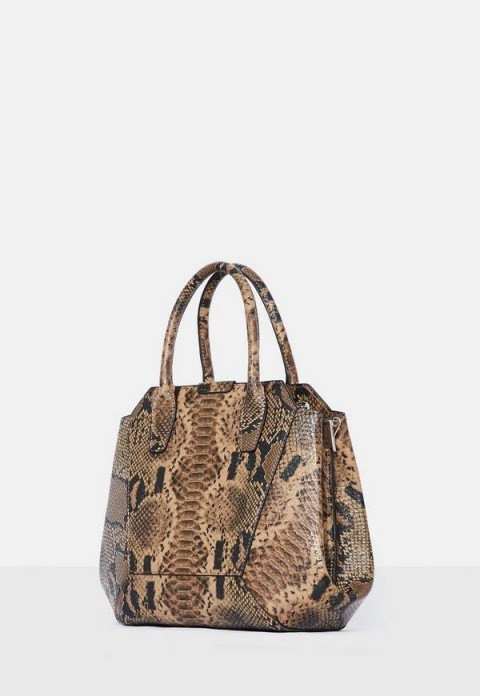 MISSGUIDED brown snake print bag ~ reptile prints - flipped