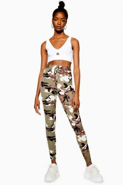 Topshop Camouflage Joggers in Lavender | camo prints - flipped